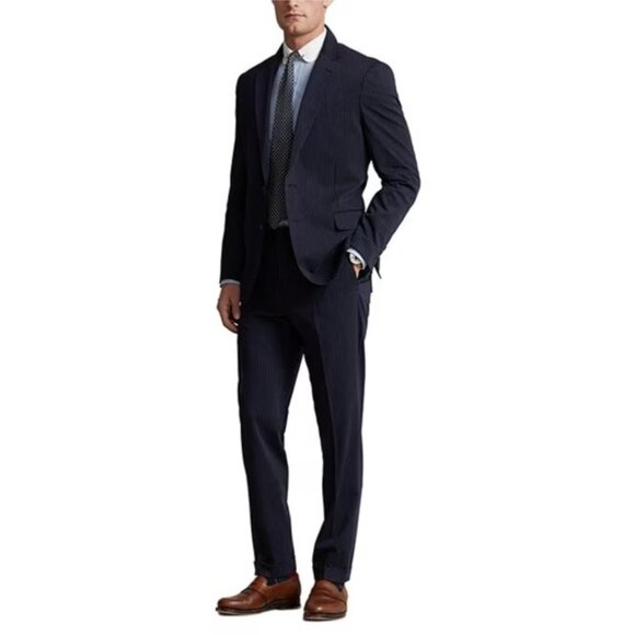 Lauren Ralph Lauren Men's Pinstripe Suit Jacket - Navy Blue 52R - Picture 10 of 10